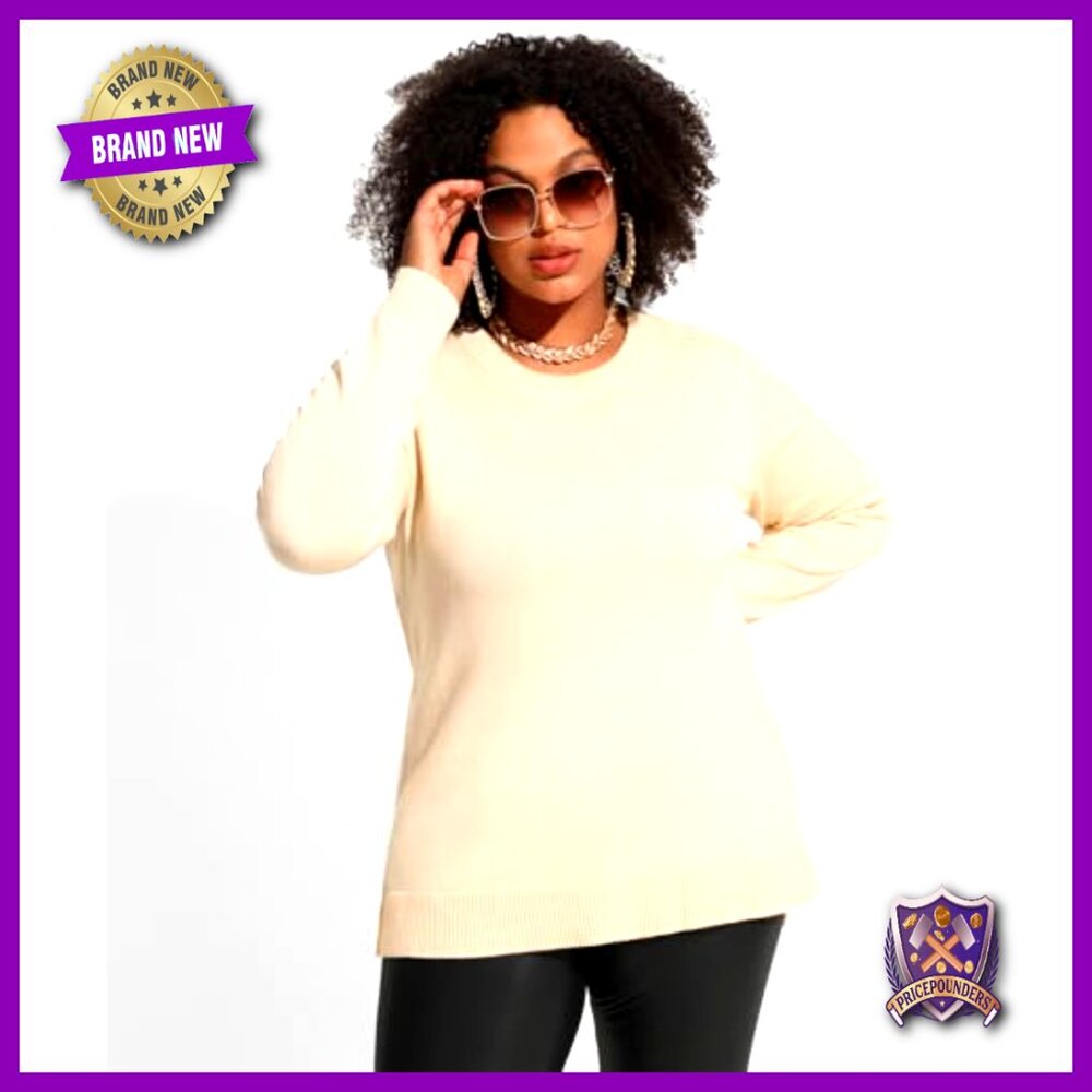 Plus Size Oversized Sweater Pullover Crewneck Lon… - image 3